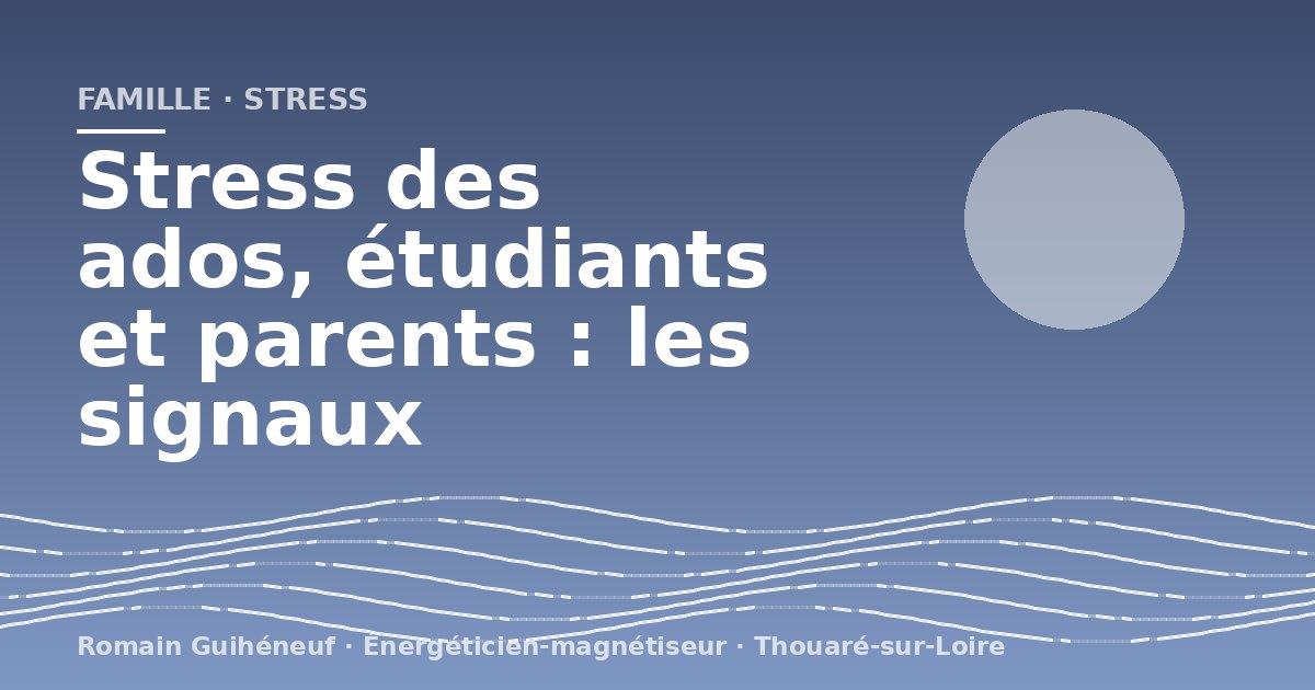 Illustration de vagues bleues apaisantes pour un article sur le stress des adolescents, étudiants et parents